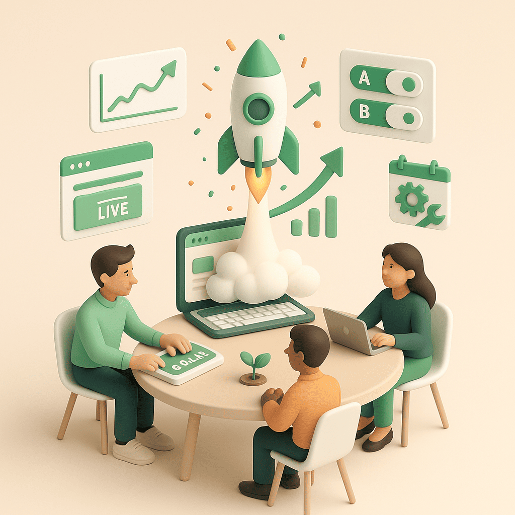 Lanceren en doorgroeien, livegang en doorlopende optimalisatie